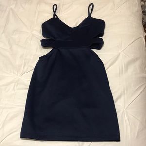 Navy Blue Cut Out Dress